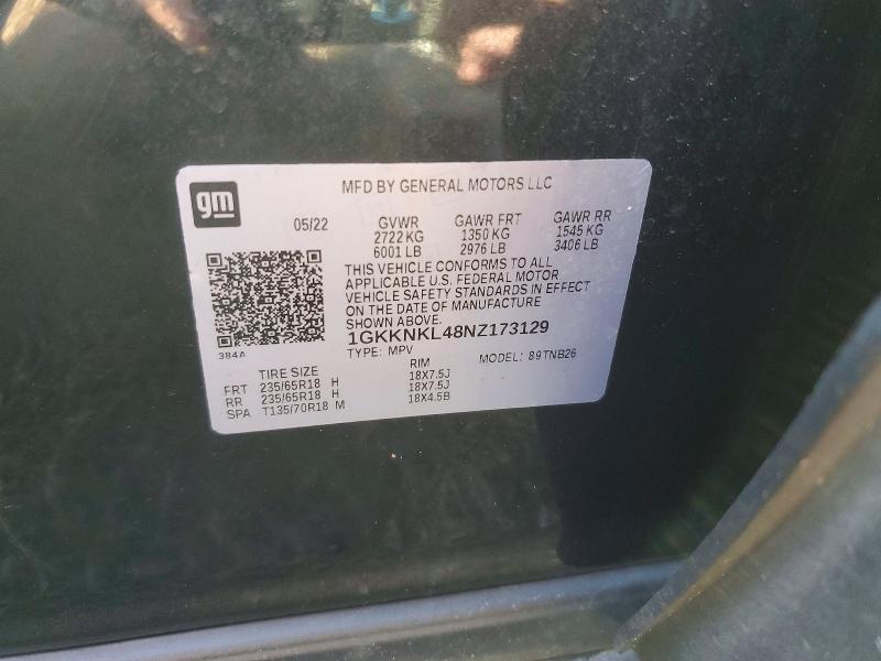 Photo 14 from auction – 2022 GMC ACADIA with VIN 1GKKNKL48NZ173129