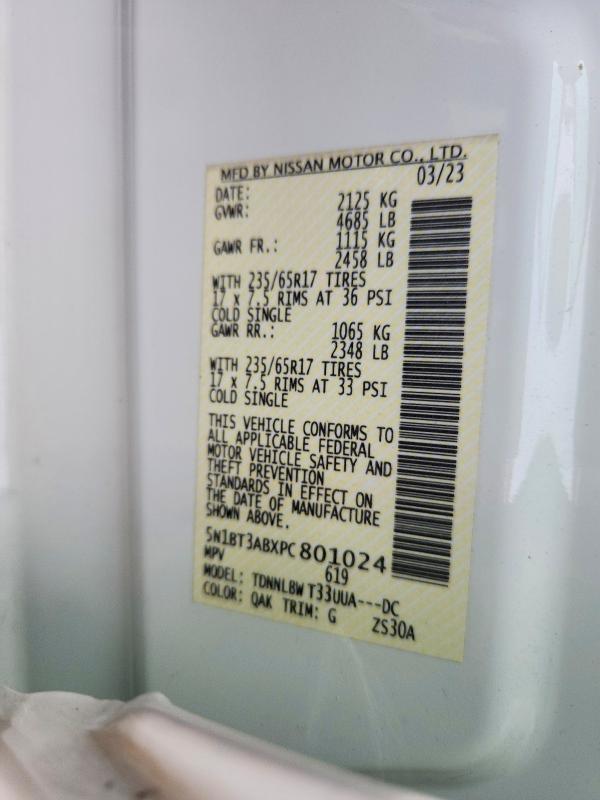 Photo 14 from auction – 2023 NISSAN ROGUE with VIN 5N1BT3ABXPC801024
