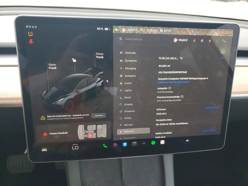 Photo 9 from auction – 2024 TESLA MODEL Y with VIN 7SAYGDEDXRF057342