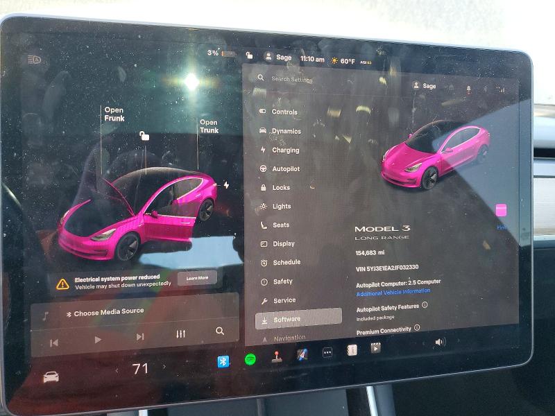 Photo 9 from auction – 2018 TESLA MODEL 3 with VIN 5YJ3E1EA2JF032330
