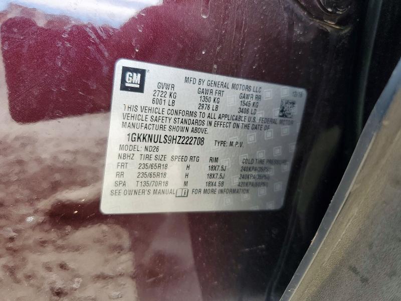 Photo 14 from auction – 2017 GMC ACADIA with VIN 1GKKNULS9HZ222708