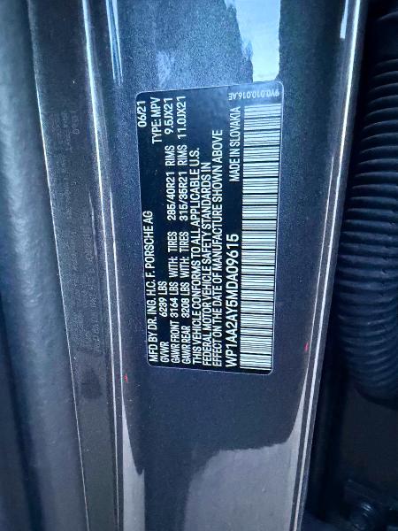 Photo 10 from auction – 2021 PORSCHE CAYENNE with VIN WP1AA2AY5MDA09615