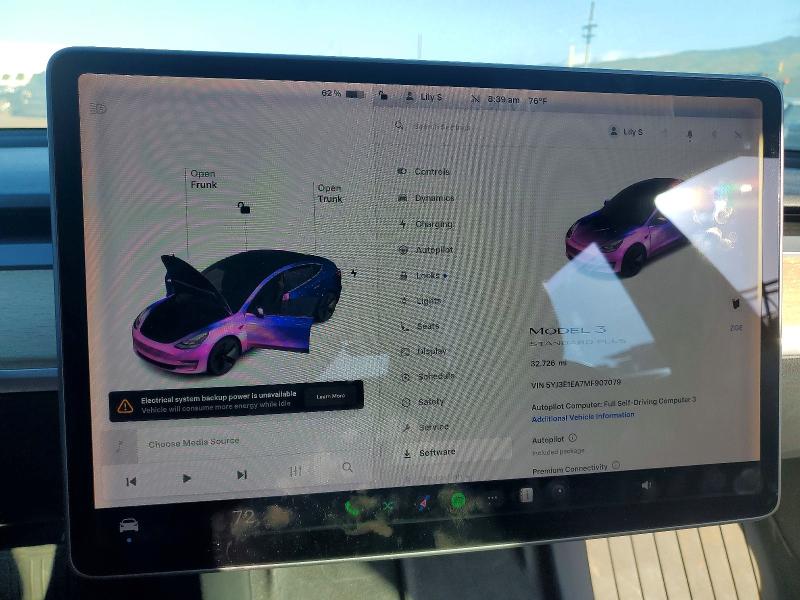 Photo 9 from auction – 2021 TESLA MODEL 3 with VIN 5YJ3E1EA7MF907079