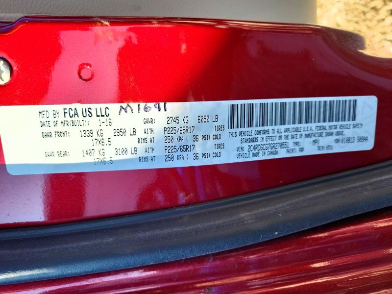 Photo 14 from auction – 2016 DODGE GRAND CARAVAN with VIN 2C4RDGCG7GR270551