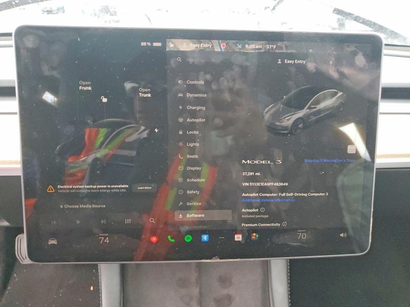 Photo 9 from auction – 2023 TESLA MODEL 3 with VIN 5YJ3E1EA9PF483649
