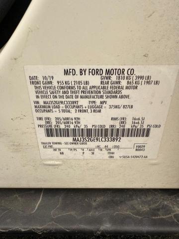 Photo 10 from auction – 2020 FORD ECOSPORT S with VIN MAJ3S2GE9LC333892