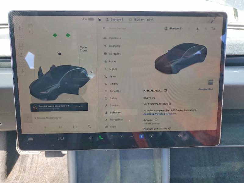 Photo 9 from auction – 2024 TESLA MODEL 3 with VIN 5YJ3E1EA2RF785951