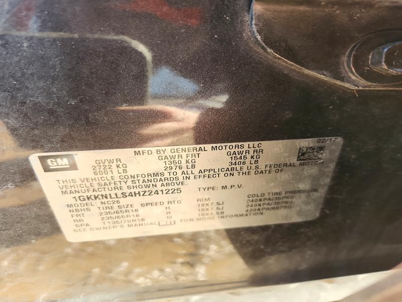 Photo 14 from auction – 2017 GMC ACADIA with VIN 1GKKNLLS4HZ241225
