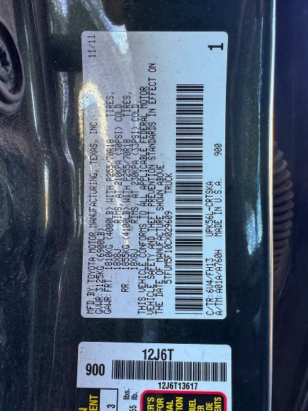 Photo 10 from auction – 2012 TOYOTA TUNDRA DOU with VIN 5TFUM5F10CX029609