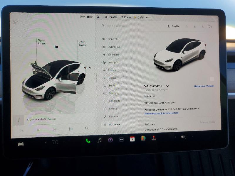 Photo 9 from auction – 2025 TESLA MODEL Y with VIN 7SAYGDED6SA373016