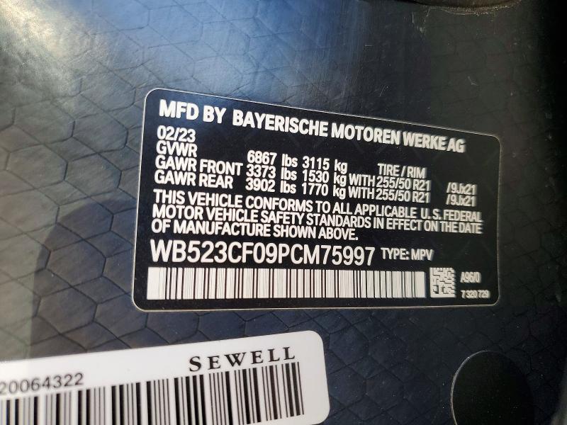 Photo 14 from auction – 2023 BMW IX XDRIVE5 with VIN WB523CF09PCM75997