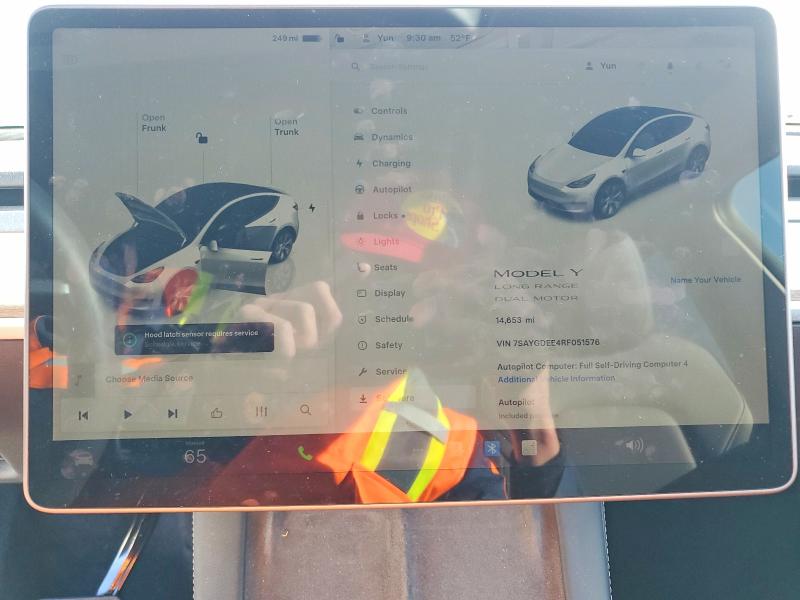 Photo 9 from auction – 2024 TESLA MODEL Y with VIN 7SAYGDEE4RF051576