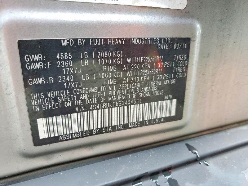 Photo 14 from auction – 2011 SUBARU OUTBACK 2. with VIN 4S4BRBKC6B3404581