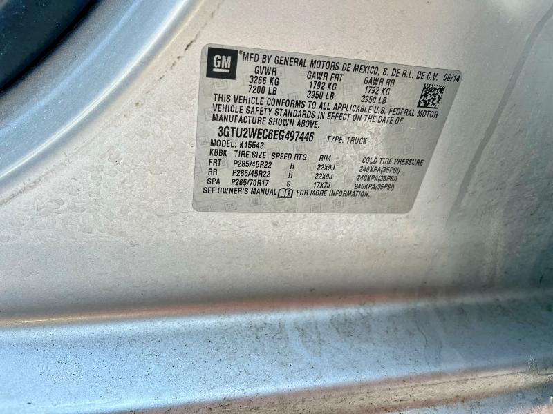 Photo 10 from auction – 2014 GMC SIERRA K15 with VIN 3GTU2WEC6EG497446