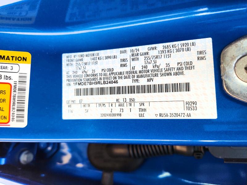 Photo 14 from auction – 2024 FORD BRONCO with VIN 1FMDE7BH9RLB24046