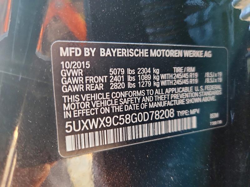 Photo 14 from auction – 2016 BMW X3 XDRIVE2 with VIN 5UXWX9C58G0D78208