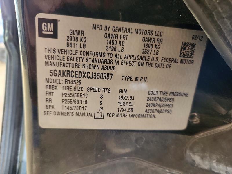 Photo 14 from auction – 2012 BUICK ENCLAVE with VIN 5GAKRCEDXCJ350957