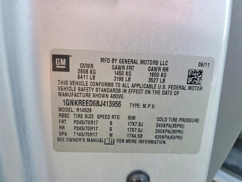 Photo 14 from auction – 2011 CHEVROLET TRAVERSE with VIN 1GNKREED6BJ413956