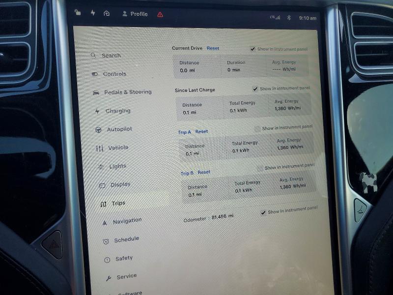 Photo 9 from auction – 2016 TESLA MODEL S with VIN 5YJSA1E14GF160634