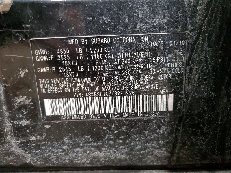 Photo 14 from auction – 2019 SUBARU OUTBACK with VIN 4S4BSETC7K3298226