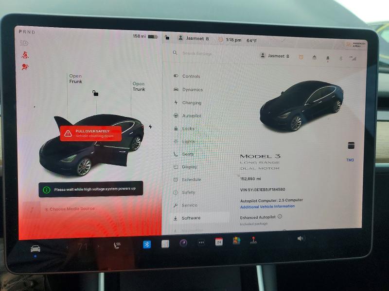 Photo 9 from auction – 2018 TESLA MODEL 3 with VIN 5YJ3E1EB5JF184580