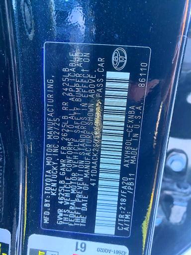 Photo 10 from auction – 2025 TOYOTA CAMRY with VIN 4T1DAACK2SU587570