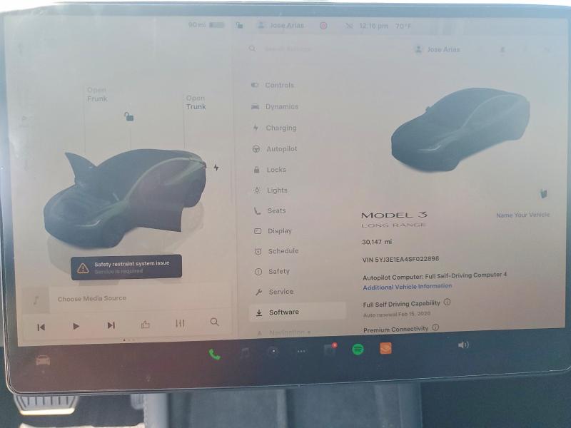 Photo 9 from auction – 2025 TESLA MODEL 3 with VIN 5YJ3E1EA4SF022898