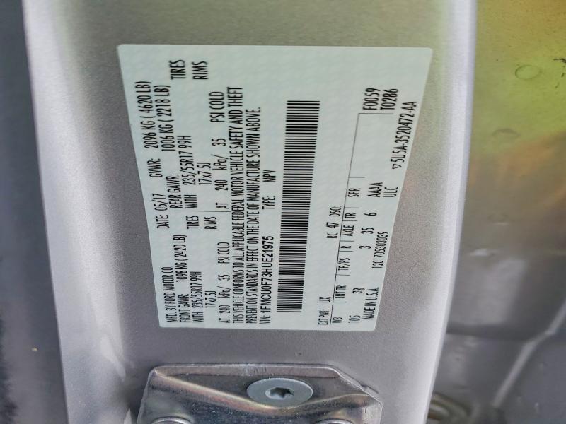 Foto 14 de la subasta – 2017 FORD ESCAPE S con VIN 1FMCU0F73HUE21975