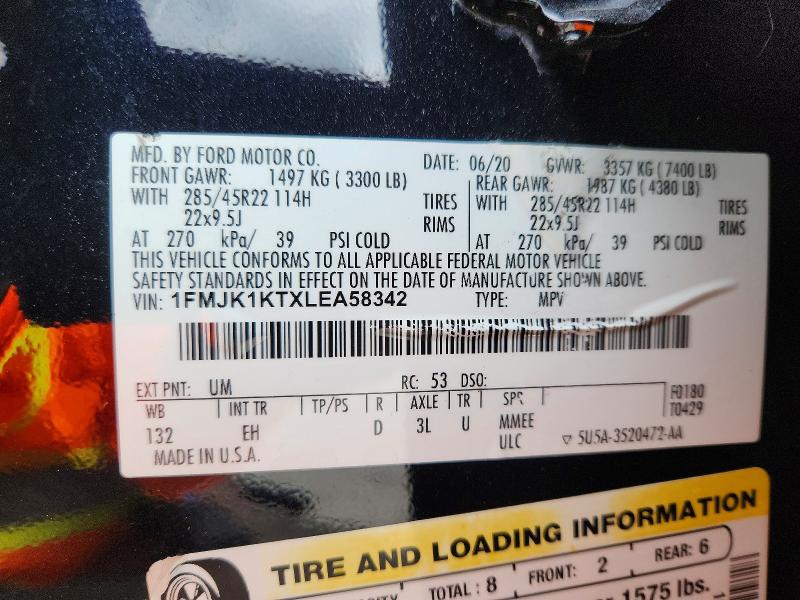 Photo 14 from auction – 2020 FORD EXPEDITION with VIN 1FMJK1KTXLEA58342