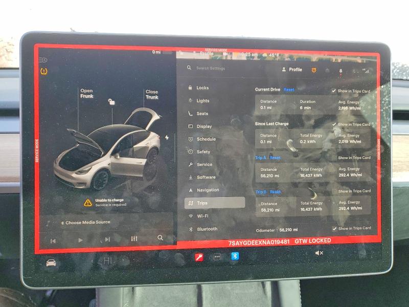 Photo 9 from auction – 2022 TESLA MODEL Y with VIN 7SAYGDEEXNA019481