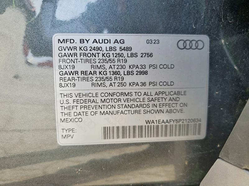 Photo 14 from auction – 2023 AUDI Q5 PREMIUM with VIN WA1EAAFY5P2120634