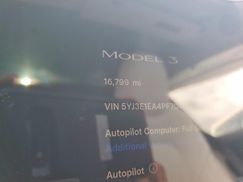 Photo 9 from auction – 2023 TESLA MODEL 3 with VIN 5YJ3E1EA4PF704137