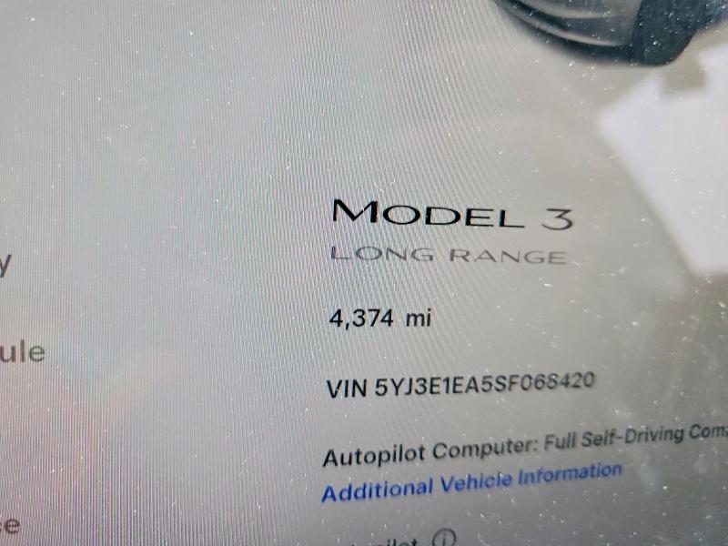 Photo 9 from auction – 2025 TESLA MODEL 3 with VIN 5YJ3E1EA5SF068420