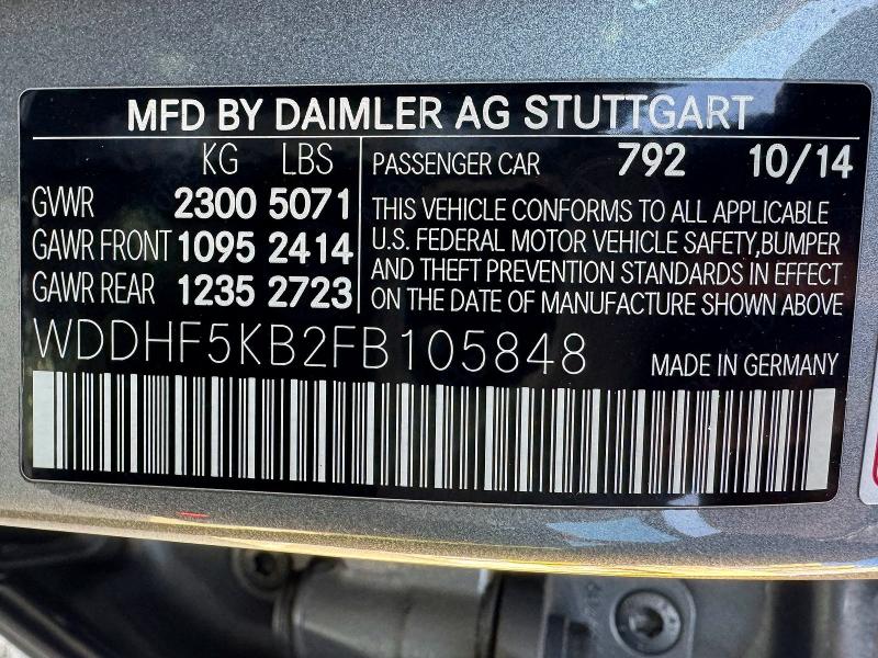 Photo 10 from auction – 2015 MERCEDES-BENZ E with VIN WDDHF5KB2FB105848
