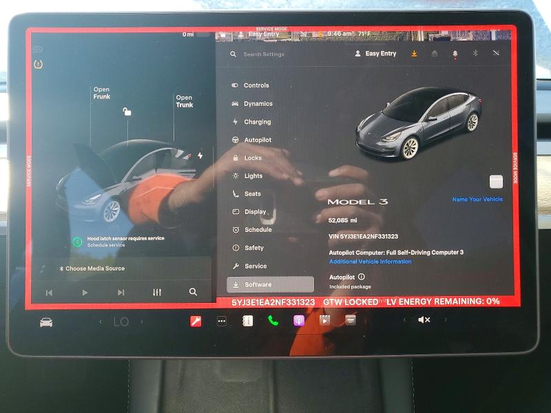 Photo 9 from auction – 2022 TESLA MODEL 3 with VIN 5YJ3E1EA2NF331323