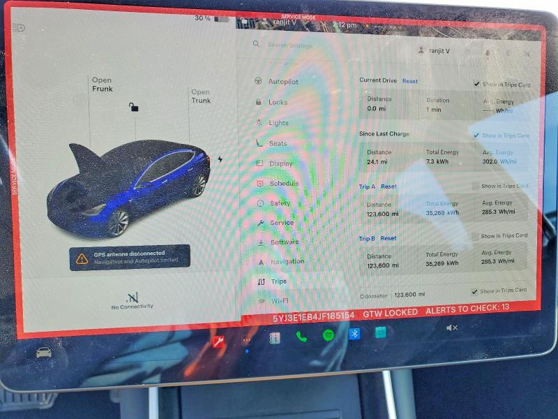 Photo 9 from auction – 2018 TESLA MODEL 3 with VIN 5YJ3E1EB4JF185154