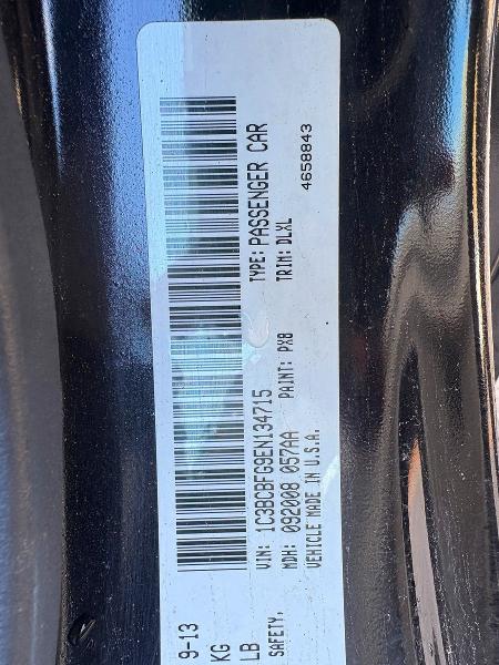 Photo 10 from auction – 2014 CHRYSLER 200 LIMITE with VIN 1C3BCBFG9EN134715