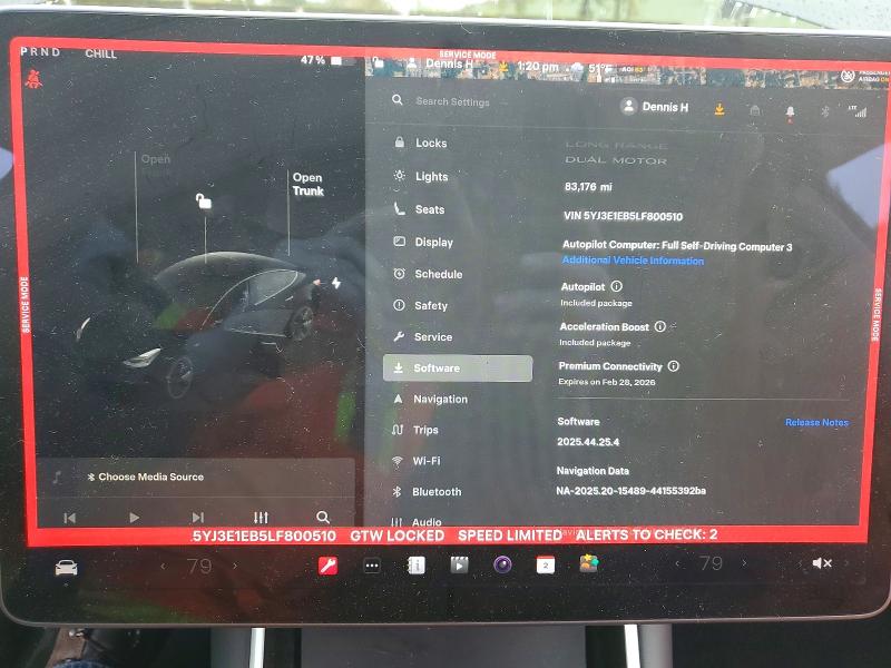 Photo 9 from auction – 2020 TESLA MODEL 3 with VIN 5YJ3E1EB5LF800510