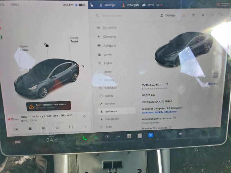Photo 9 from auction – 2018 TESLA MODEL 3 with VIN 5YJ3E1EAXJF029790