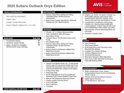Photo 12 from auction – 2025 SUBARU OUTBACK ON with VIN 4S4BTALC3S3180843