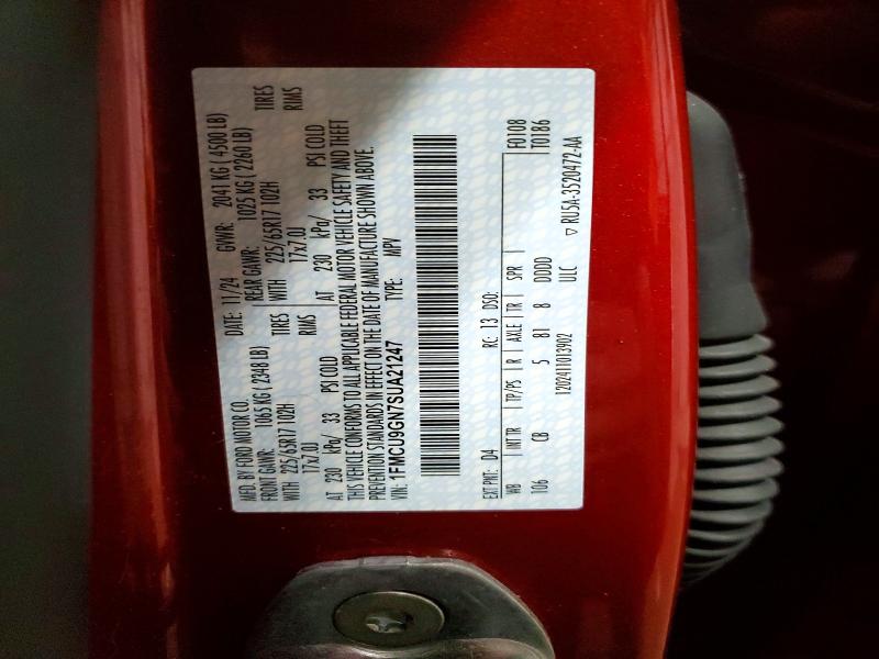 Photo 14 from auction – 2025 FORD ESCAPE with VIN 1FMCU9GN7SUA21247