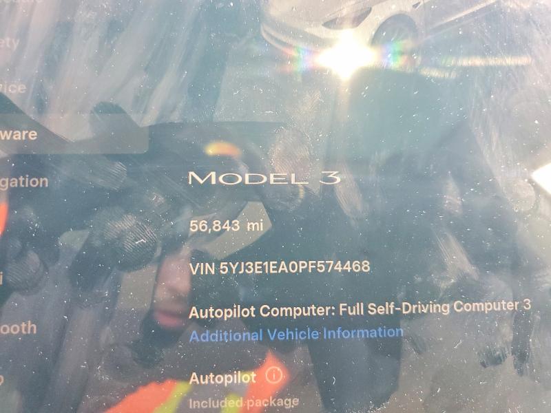 Photo 9 from auction – 2023 TESLA MODEL 3 with VIN 5YJ3E1EA0PF574468