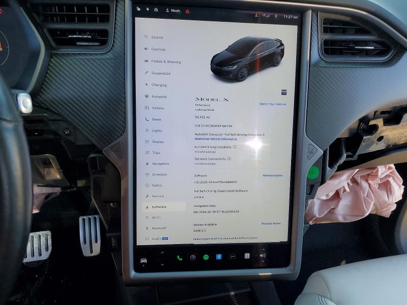 Photo 9 from auction – 2019 TESLA MODEL X with VIN 5YJXCBE4XKF190732