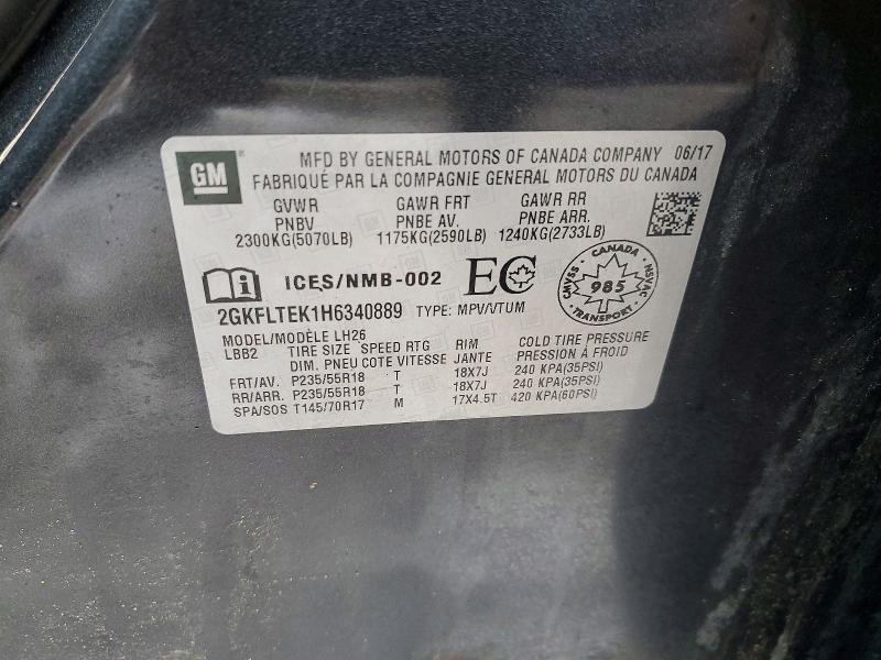 Photo 14 from auction – 2017 GMC TERRAIN with VIN 2GKFLTEK1H6340889