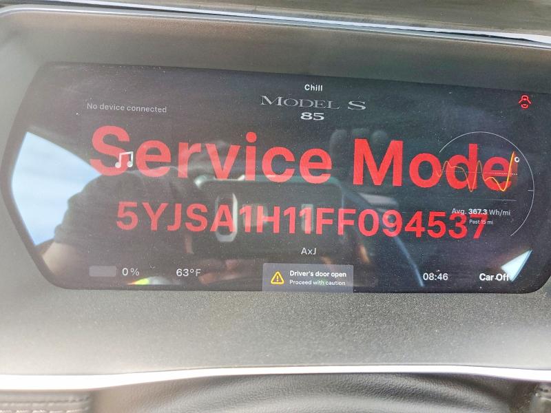 Photo 9 from auction – 2015 TESLA MODEL S with VIN 5YJSA1H11FF094537
