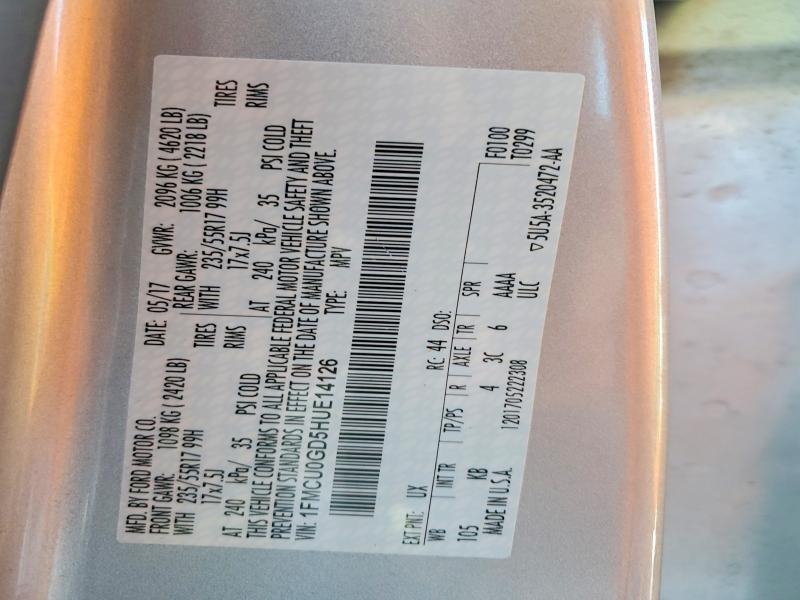 Photo 14 from auction – 2017 FORD ESCAPE with VIN 1FMCU0GD5HUE14126