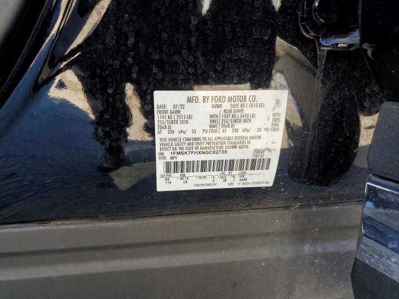 Photo 14 from auction – 2022 FORD EXPLORER with VIN 1FMSK7FHXNGC02735
