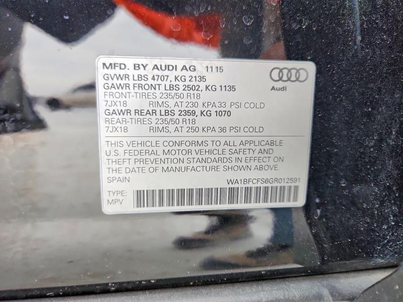 Photo 14 from auction – 2016 AUDI Q3 with VIN WA1BFCFS6GR012591