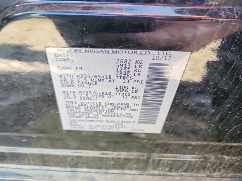 Photo 14 from auction – 2013 NISSAN PATHFINDER with VIN 5N1AR2MM7DC607807