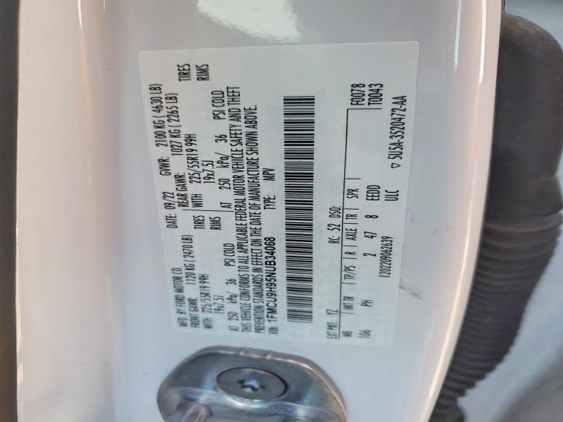 Photo 14 from auction – 2022 FORD ESCAPE with VIN 1FMCU9H95NUB34068